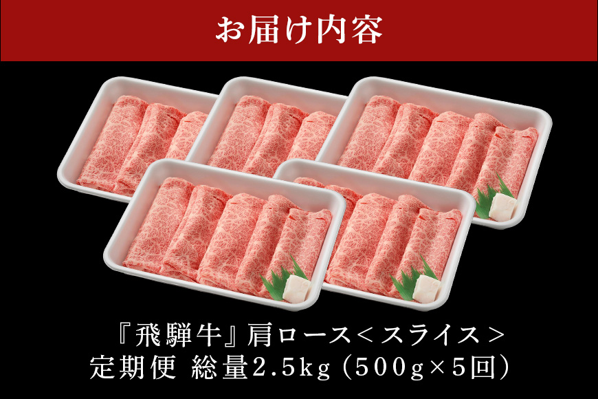 【定期便5回】飛騨牛 カタロース スライス 500g 5回&「炭火焼豚」セット