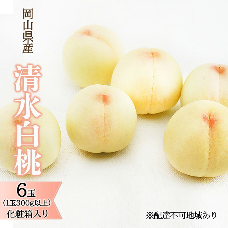 【ふるさと納税】桃 2027年 先行予約 清水 白桃 6玉（1玉300g以上）化粧箱入り もも モモ 岡山県産 国産 フルーツ 果物 ギフト 　お届け：2027年7月中旬～2027年8月上旬