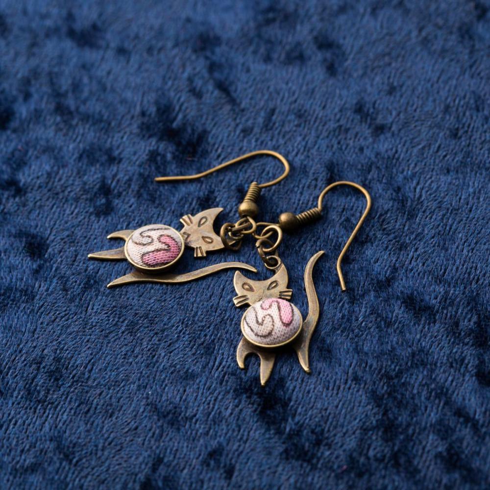 【ふるさと納税】【福岡市返礼品】昭和ビンテージ ねこピアス　お届け：※発送は7月上旬以降順次発送