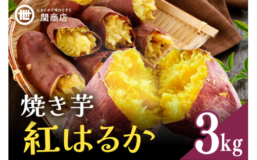 【期間限定】 関商店 焼き芋 紅はるか 3kg 国産 茨城県産 砂糖不使用 焼き芋 やきいも 焼芋 焼きいも べにはるか ベニハルカ 甘い 柔らかい 安心 安全 品質 食味 おやつ 62-H ＜2027年4月20日まで受付＞