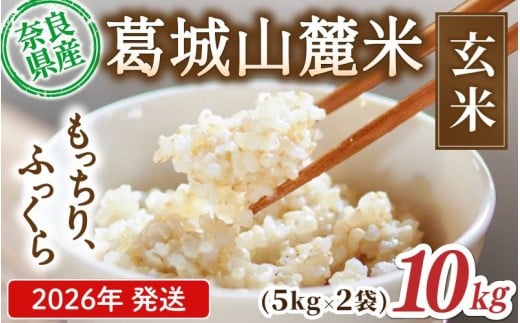 先行予約 葛城山麓米 ヒノヒカリ（玄米）計10kg [ 5kg×2袋 ] 令和8年産 【2026年10月下旬～順次発送】／ スマイル葛城農業 若手農家 玄米 栄養 新規就農 ごはん お米 米 おいしい