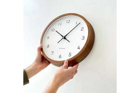 KATOMOKU Muku clock km-104　木製掛け時計（ウォールナット）