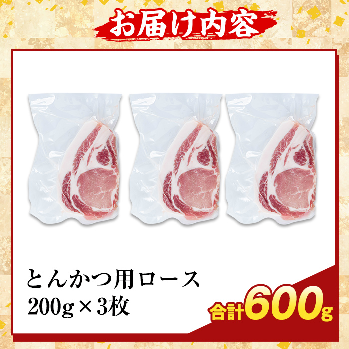 K-373-A かごしま味わい黒豚 とんかつ用ロース肉・トロかつ(計600g)【KNOT】霧島市 ロース トンカツ 豚カツ トンテキ 豚肉 国産 鹿児島県産 肉 精肉 小分け