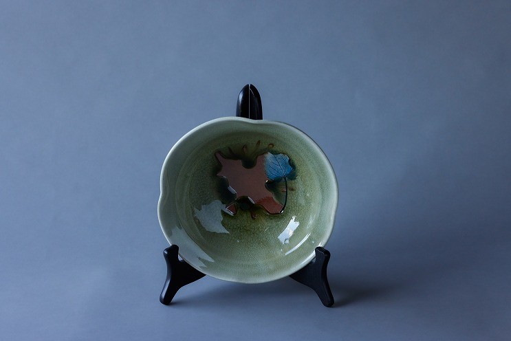 
                  23-191　網田蒼土窯　野葡萄菓子鉢　熊本県伝統的工芸品
                