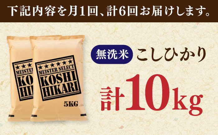 【全6回定期便】令和7年産 こしひかり 無洗米 10kg（5kg×2袋） / 佐賀県 / 大塚米穀店 [41ANAD046]