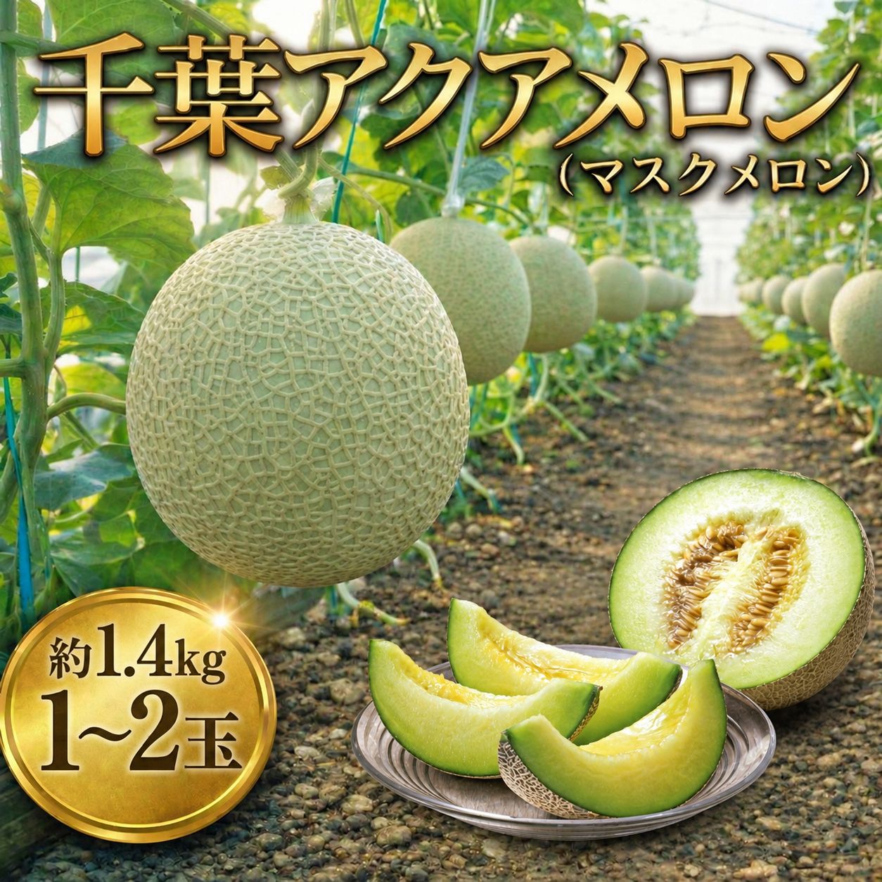【ふるさと納税】 千葉 アクアメロン 約1.4kg × 1玉~2玉 メロン めろん マスクメロン ますくめろん くだもの フルーツ ふるーつ 大玉 甘い 温室メロン ジューシー 贈答用 ギフト デザート 高糖度 アールスメロン 戸田メロン 千葉県 東金