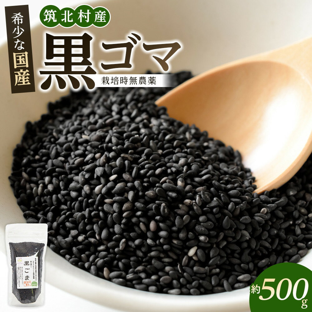 【ふるさと納税】先行予約【2027年2月上旬頃～順次発送予定】ちっくほっくふぁ～む　栽培時農薬不使用　筑北村産　黒ゴマ500g