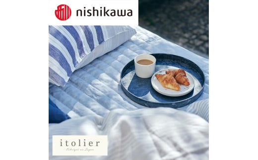 【nishikawa/西川】 itorie(イトリエ)綿麻敷パッド　シングルサイズ/ブルー【P389W】