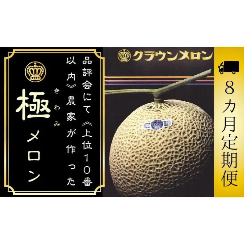 メロン 8ヶ月 定期便 クラウン 極 1玉 フルーツ メロン