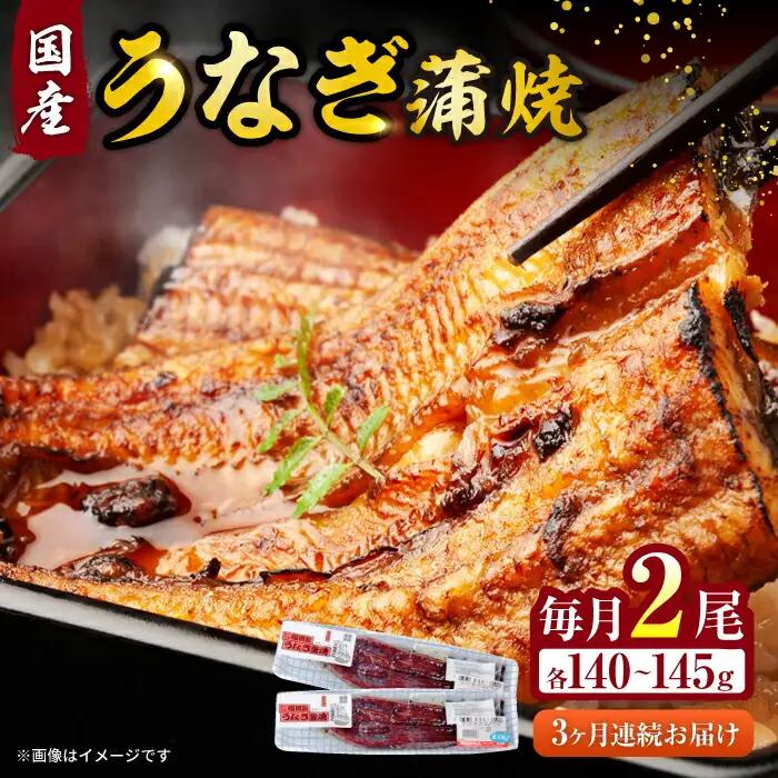 【3回定期便】福田屋食品　うなぎ蒲焼2尾(真空パック) / 特上 うなぎ 鰻 蒲焼 ウナギ / 諫早市 / 諫早観光物産　コンベンション協会  [AHAB002]