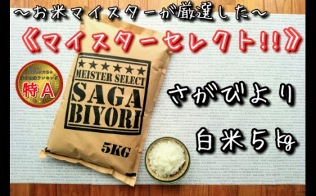 《マイスターセレクト》さがびより【白米】5kg【特A評価】 B771 米 お米 精米 白米
