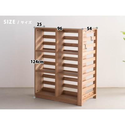 ふるさと納税 大川市 エルブロック パーティションシェルフLa オーク (幅96 奥行25 高さ124) |  | 02