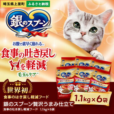 【ふるさと納税】銀のスプーン 贅沢うまみ仕立て食事の吐き戻し軽減フードささみ・緑黄色野菜入り1.1kg(2袋/6袋)【G1732799】