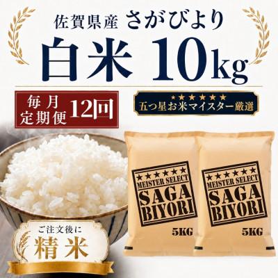 ふるさと納税 多久市 【毎月定期便】さがびより白米10kg(5kg×2袋)(多久市)全12回