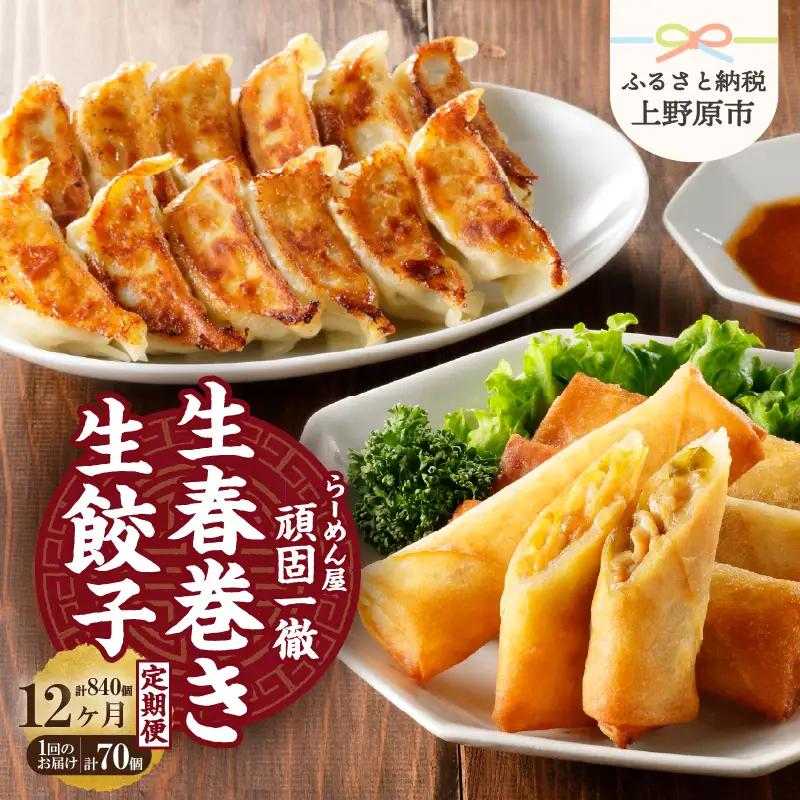 【12ヶ月定期便】一徹堂・冷凍生餃子(60個)＆生春巻き(10本)セット