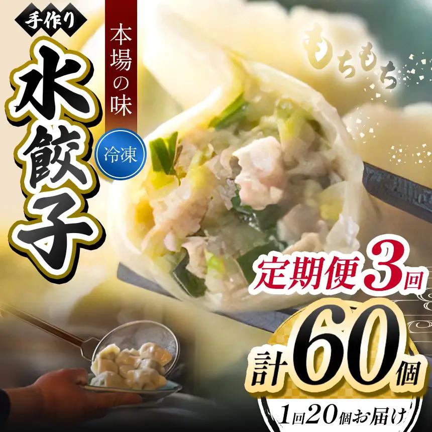 3回 定期便  手作り 水餃子  ( 冷凍 ) 20個 【 手作り餃子の店 吉春 】 | 冷凍餃子 地元野菜 ・ 国産素材 を使用 