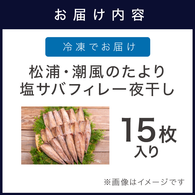 松浦・潮風のたより 塩サバフィレ一夜干し15枚入り( 魚 干し物 サバ 海鮮 干物 おすすめ 人気 セット ひもの さば 詰め合わせ 国産 )【003-0005】