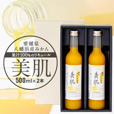 【ふるさと納税】美肌500ml2本セット【C03-10】_ リキュール みかん ミカン 柑橘 果汁 100% 美肌 セット フルーティー 女性 飲みやすい 地酒 国産 産直 産地直送 銘酒 名酒 アルコール 愛媛 八幡浜市 カクテル 【1043419】