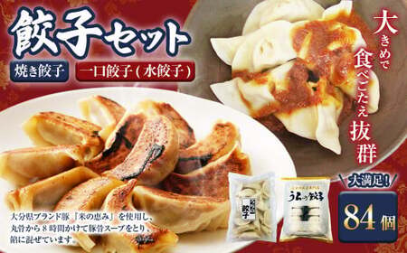 051-1170x1 焼き餃子と一口餃子（水餃子）「Bセット」合計84個 焼き餃子 一口餃子 水餃子 タレ付き 餃子 ぎょうざ ギョウザ 冷凍 おかず おつまみ 国産 豚肉