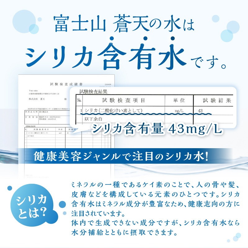 【最短7日発送！】＼12月21日寄附入金分まで年内発送／ラベルレス　富士山蒼天の水 500ｍl×24本（1ケース）※離島不可 天然水 ミネラルウォーター 水 ペットボトル 500ml バナジウム天然水