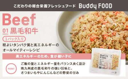 【6ヶ月定期便】完全国産・獣医師オススメの愛犬の安心ごはん【Buddy FOOD バディフード】 3種セットC（牛豚鯖） FS-607