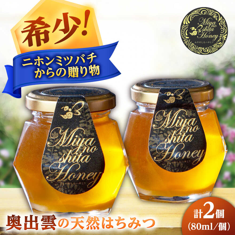 【ふるさと納税】希少な天然日本ミツバチの「はちみつ」 80ml×2個 島根県雲南市/みやのしたハチミツ｜蜂蜜 国産 はちみつ ハチミツ[AICL001]