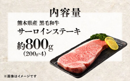 熊本県産 『原田畜産』 黒毛和牛 サーロイン ステーキ 計約800g（約200g×4枚） 牛肉 牛 【有限会社 九州食肉産業】[AYCN150]
