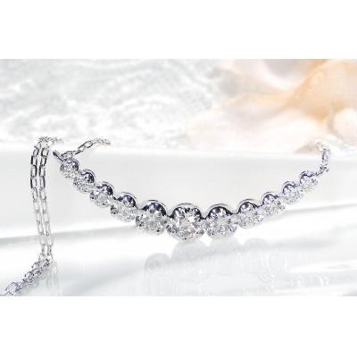 ふるさと納税 昭和町 【0.5ct】プラチナ900 ダイヤモンド　ラインネックレス |  | 01
