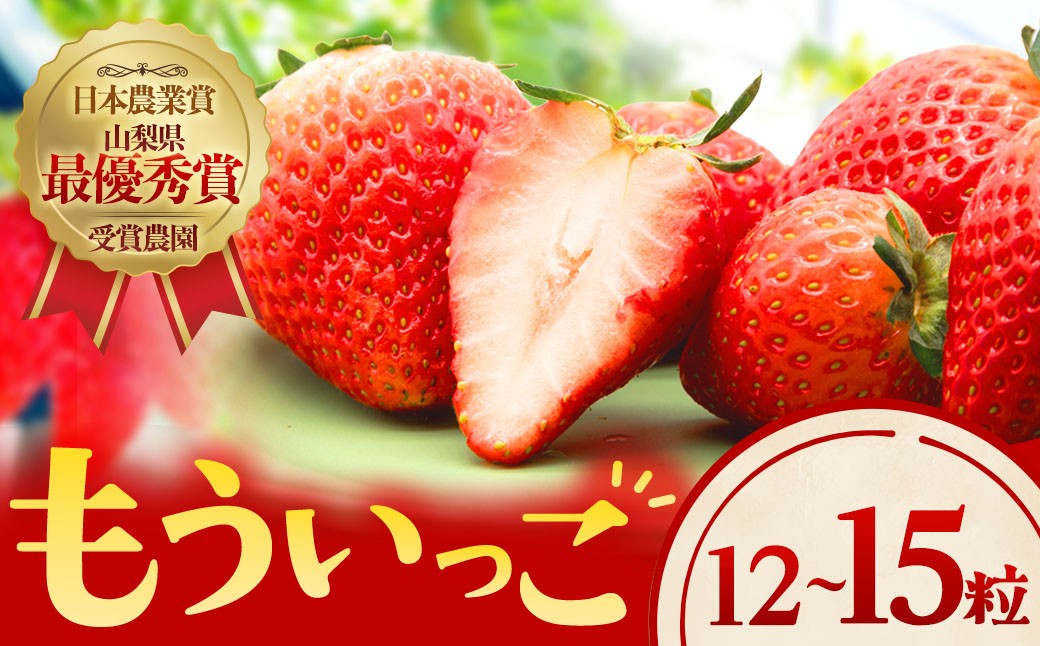 
                  もう一個食べたくなるいちご「もういっこ」12個～15個 苺 イチゴ 果物 フルーツ デザート 山梨県 甲斐市 CY-1
                