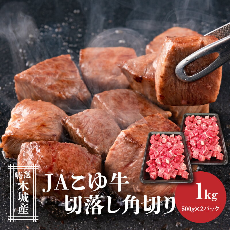 【ふるさと納税】【レビューキャンペーン中】JAこゆ牛 特選木城産 切落し500g×2 角切り - 1kg 牛肉 切り落とし 国産黒毛和牛 ローカルブランド JAこゆ牛 希少 お肉 小分け 国産牛肉 ブランド牛 サイコロカット カレー/ひとくちステーキ/牛丼 送料無料 【宮崎県木城町】