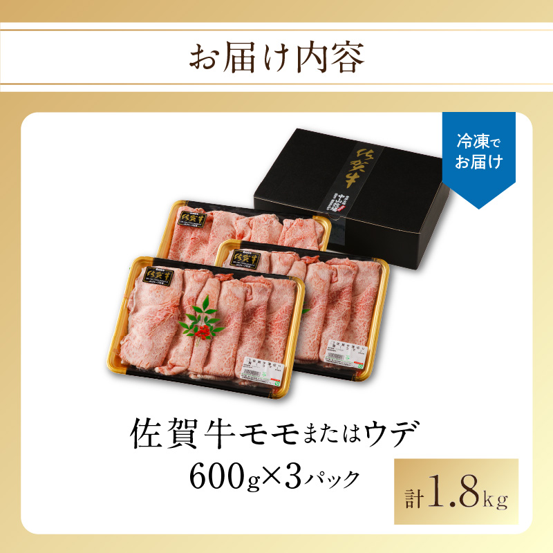 佐賀牛赤身スライス 1.8kg（10月配送） ／ 中山牧場 直送 牛肉 すき焼き 佐賀牛 赤身スライス しゃぶしゃぶ 肉 牛 霜降り 黒毛和牛 牛肉 すきやき 赤身 スライス モモ肉 ウデ肉 佐賀県 玄海町