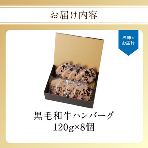 【最速配送】中山牧場 黒毛和牛ハンバーグ 8個｜120g×8個 ハンバーグ【B052】