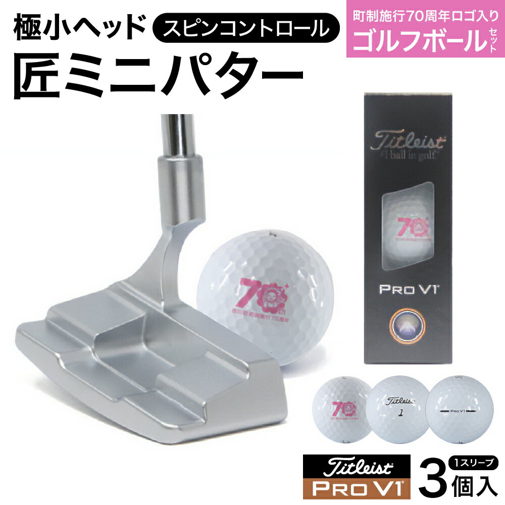 【ふるさと納税】匠ミニパター「スピンコントロール」＆ ゴルフボールV1 （1スリーブ・3個入） / 練習 本番 テクニック向上 極小ヘッド ヘッド小さめ ミニパター 軟鉄削り出し 東邦ゴルフ ゴルフ用品 090BF01S.
