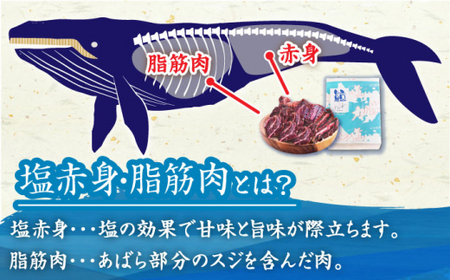 鯨 2種 600g (塩赤身鯨 ハラミ浅漬け  塩鯨炙り用脂筋肉)各300g【中島(鯨)商店】[DBM011]/ 長崎 小値賀 魚 魚介類 クジラ くじら 赤身