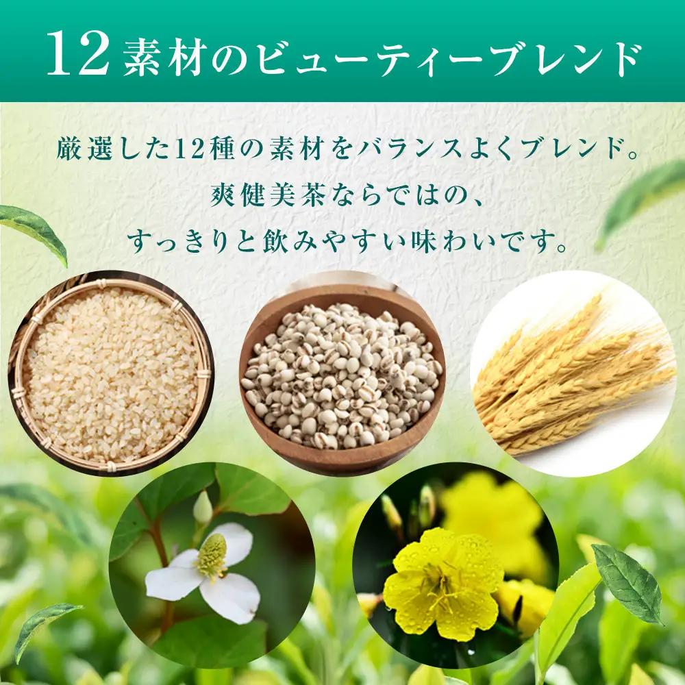 爽健美茶 300mlPET×24本　【11100-0540】カフェインゼロ 香ばしい おいしい ブレンド茶 お茶 ハトムギ 玄米 大麦 ドクダミ植物素材 飲料 飲みきり 水分補給 備蓄 防災 人気 お