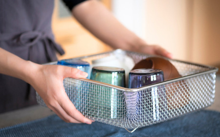 すっきり暮らすセット（スクエア+ディッシュラック） 水切りかご ステンレス 食洗機対応 燕三条製 [ビーワーススタイル] 【016S086】