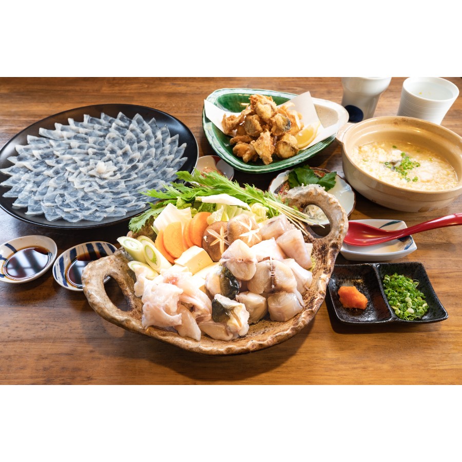 ＜松永水産＞長崎県産おうごんとらふぐ 鍋＆刺身セット