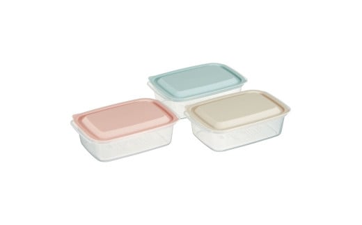 保存容器[700ml]3個セット●アソート●//キッチン 保存 食材保存 お弁当箱 ランチボックス 容器 フードコンテナ 電子レンジ対応 保存容器 シンプル かわいい 3色 奈良県 奈良市 なら 4-047 57433-7-FCNN7