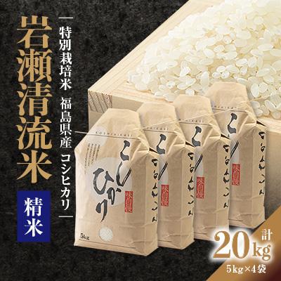 ふるさと納税 須賀川市 【地元ブランド】令和7年産岩瀬清流米(精米　20kg)