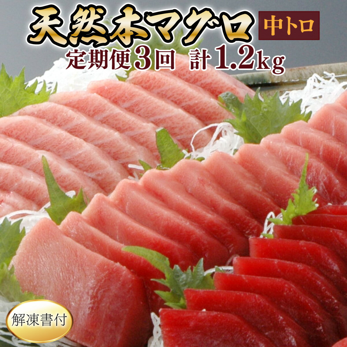 【ふるさと納税】 【3回定期便】 天然本マグロ　中トロ　2柵　解凍書付 海鮮 魚介 鮪 惣菜 冷凍 クロマグロ 刺身 漬け丼 海鮮丼 マグロ丼 ちらし寿司 ネギトロ丼 魚介 惣菜 冷凍 送料無料 eb022