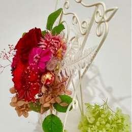 プリザーブドフラワー ラビアンローズ【フラワースポットベルローズ】インテリア 飾り 贈り物 ギフト お花 花 アレンジメント 薔薇 バラ ガーベラ ジニア レッド ピンク ブルー 上品 華やか クリス