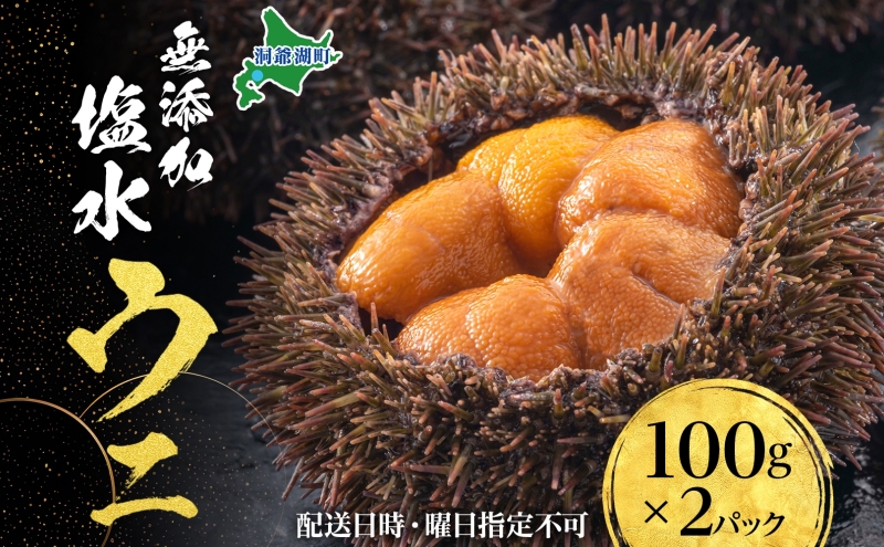 北海道 無添加塩水 ウニ 100g 2パック 2月中旬～3月中旬ごろまで順次出荷 バフン ムラサキ うに 雲丹 海鮮 小川商店 