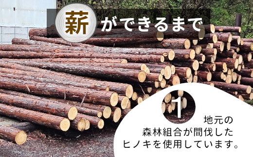 【12ヶ月定期便】東濃ヒノキ薪 中割～大割 約32kg ( 約16kg×2箱 ) 計384kg 12回 12ヶ月 皮付き 中割 大割 薪ストーブ アウトドア キャンプ 焚火 暖炉 薪 まき 桧 ひのき
