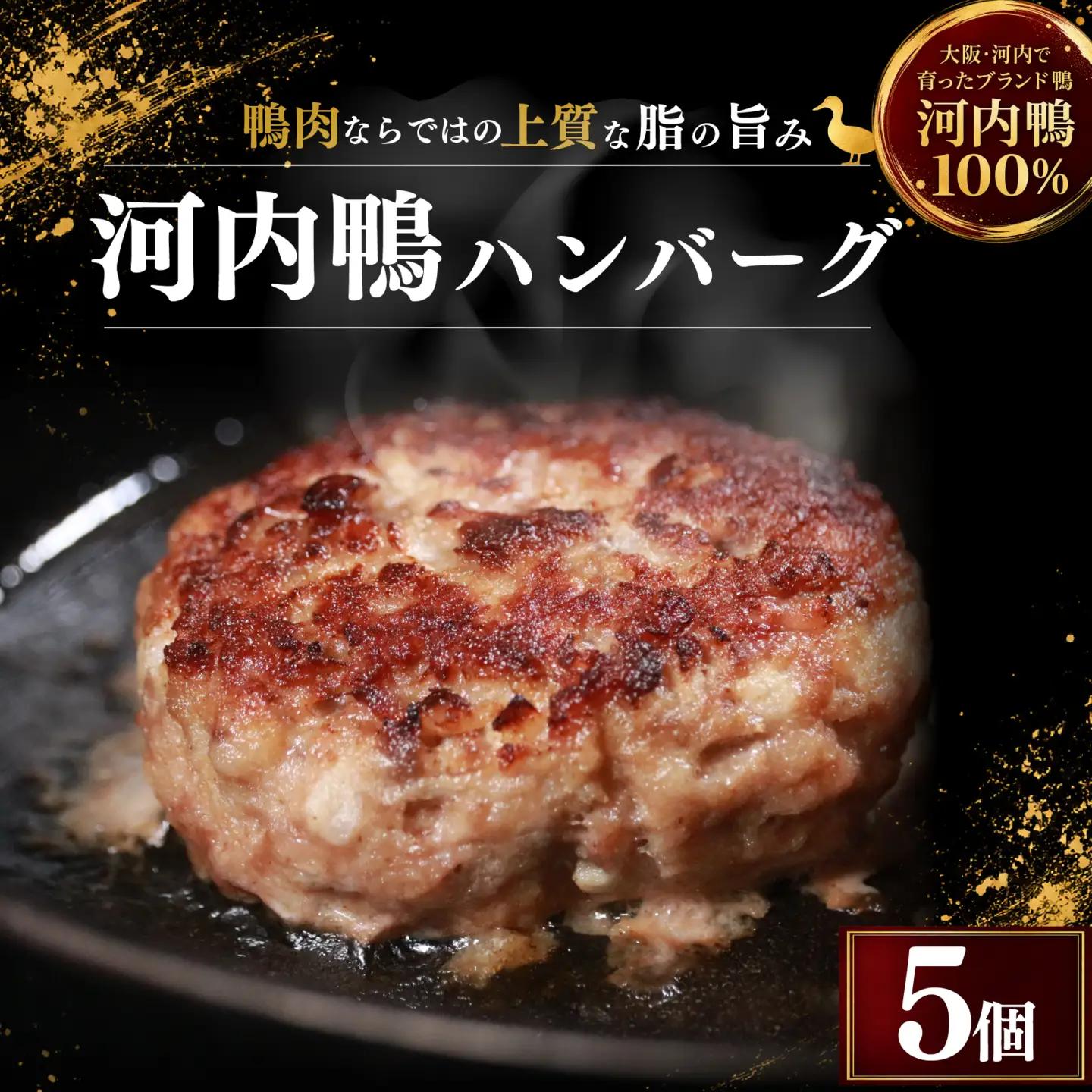 【河内鴨100％】 5個 鴨 ハンバーグ
