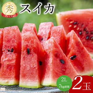 先行予約 プレミアムスイカ 2L×2玉 ※5月下旬～8月上旬頃に順次発送予定 スイカ フルーツ 果物