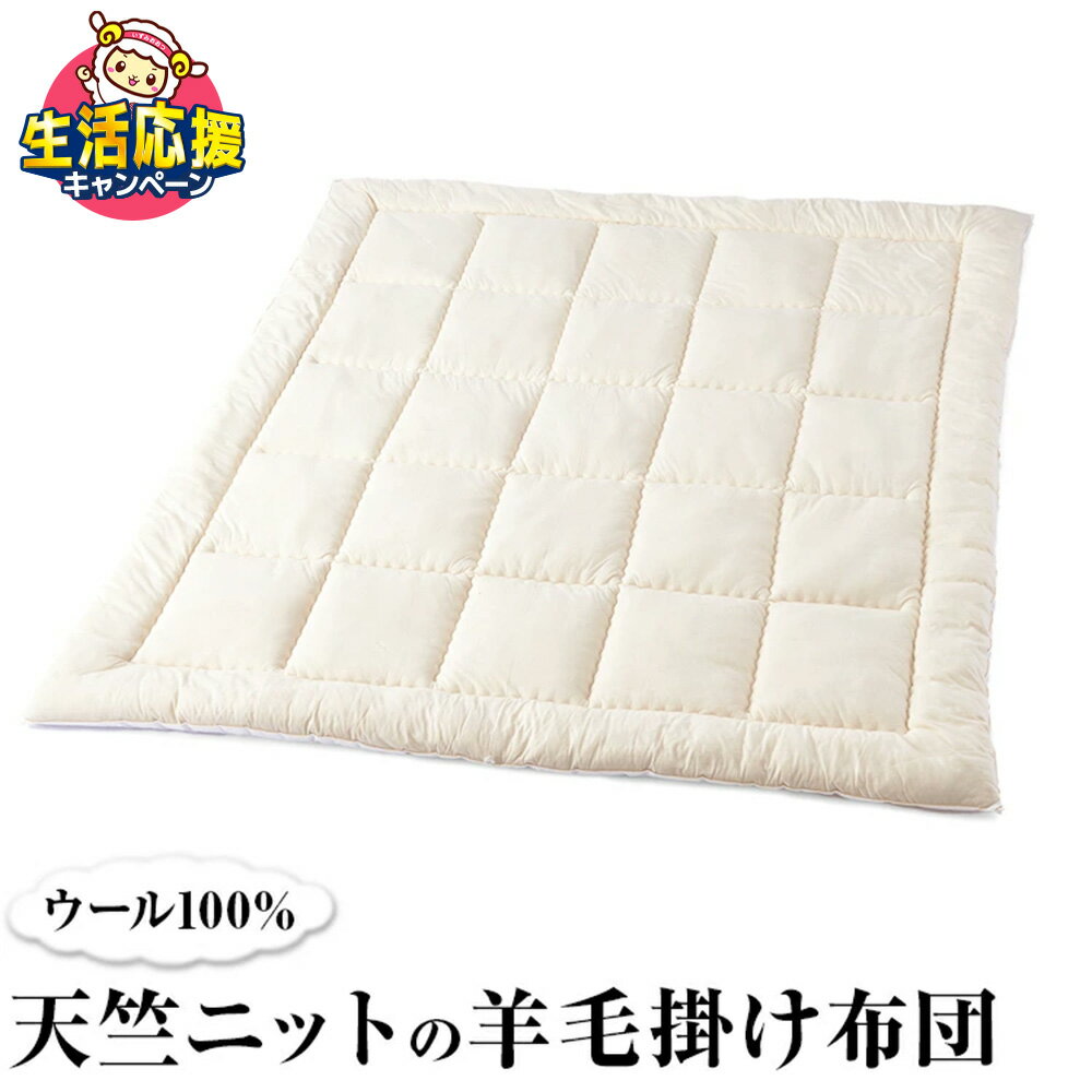 【ふるさと納税】【生活応援キャンペーン実施中】【選べるサイズ】ウール100％ 天竺ニットの羊毛掛け布団