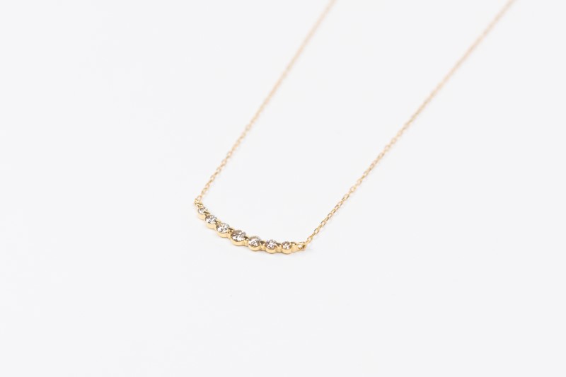 0.2ct K18YGアーチネックレス HY-8