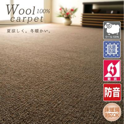 ふるさと納税 和泉市 【江戸間4.5畳】快適ウール100%カーペット ブラウン (ポルト 江戸間4.5畳BR)