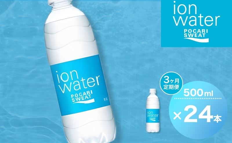 イオンウォーター 定期便 3ヶ月 500ml 24本 大塚製薬 ポカリスエット ポカリ スポーツドリンク イオン飲料 スポーツ トレーニング アウトドア 熱中症対策 健康 3回 
