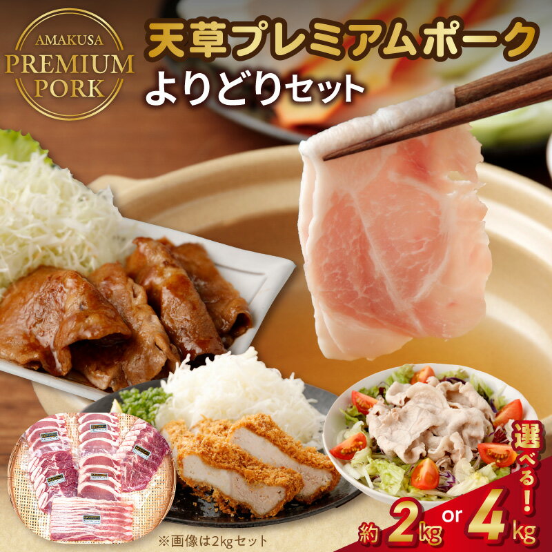【ふるさと納税】天草 プレミアム ポーク よりどり セット 選べる 内容量 約 2kg 4kg 豚 ロース バラ 肩ロース 肉質 柔らか 甘い脂 生姜焼き しゃぶしゃぶ 焼肉 とんかつ 国産 小分け パック 精肉 食品 お取り寄せ グルメ お取り寄せグルメ 熊本県 天草市 送料無料